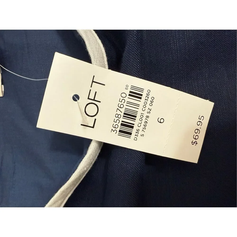 NWT LOFT Navy and White Nautical Skirt- Size 6